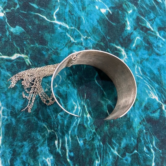 Sterling silver broad bangle - Picture 7 of 8